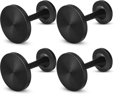 Decoratieve gordijnhouders - Set van 4 metalen ronde wandmontage haken - Zwart