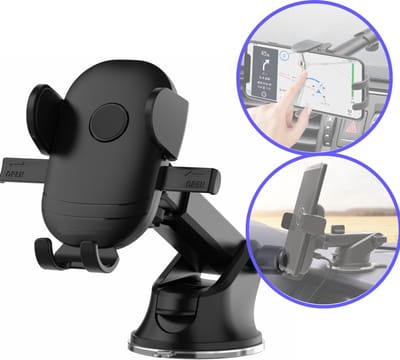 Telefoonhouder Auto - Auto Lock - Zuignap - Dashboard, Voorruit of Bureau - Gel Zuignap