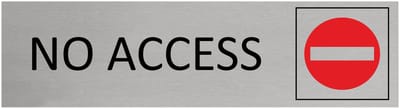 CombiCraft Aluminium deurbordje No access 165x45mm met tape - per stuk