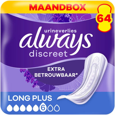 Always Discreet Verband Voor Urineverlies Dames Long Plus - 64 Verbanden