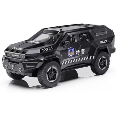 1:24 Vengeance Alloy Explosiebestendig Voertuig Model Metaal Politie Gepantserd Off-Road Voertuig Auto Model Geluid En Licht Kinder Speelgoed Cadeau