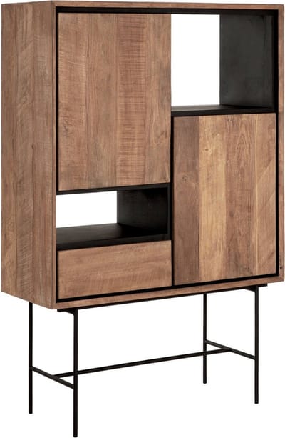 24Designs Metropole Boekenkast Laag – B100 X D40 X H150 Cm - Teakhout