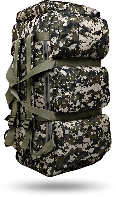 CarryQuest® 90L Hiking Backpack - Waterdichte Wandelrugzak met Laptopvak, Front-/Toploader & Rugventilatie - Camouflage