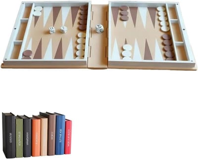 Bordspelboek 8-in-1 - Strategie Spel Set - Familie Spelletjesavond - Magnetische Sluiting - Opvouwbaar Formaat - Backgammon