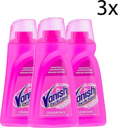 Vanish Oxi Action Colour Safe Base Gel - Voor Witte en Gekleurde Was - 1 L x3