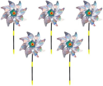 Dailygoods- Vogelafweermiddel Reflecterende Windmolen - 5 Pack - PET Materiaal - Decoratie voor Tuin - Afschrikmiddel voor Vogels - Lichtgewicht 420g - Vogelverschrikker