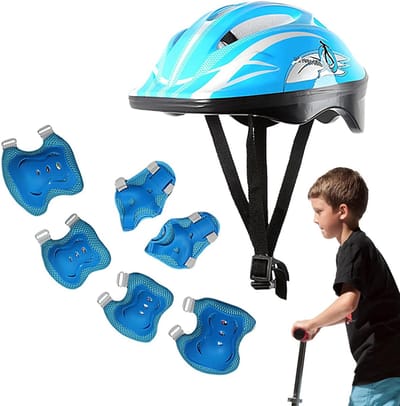 Sportieve Beschermingsset - Veiligheidsuitrusting - Buitensporten - Meerdere Ventilatiegaten - 35x23x17 cm - Blauw
