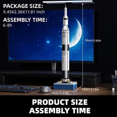 846 Pièces Blocs de Construction Fusée Spatiale Jouet Jouets axés sur l'apprentissage Compatible Autres Ensembles de Briques Cadeaux de Noël blue