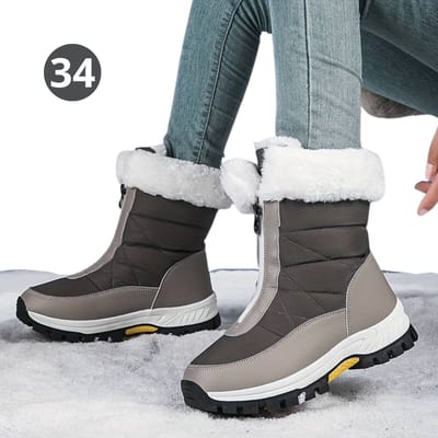 Nivard Sneeuwboots - Sneeuwschoenen Wintersport - Dames Snowboots - Ski Gadgets - Maat 34 - Grijs