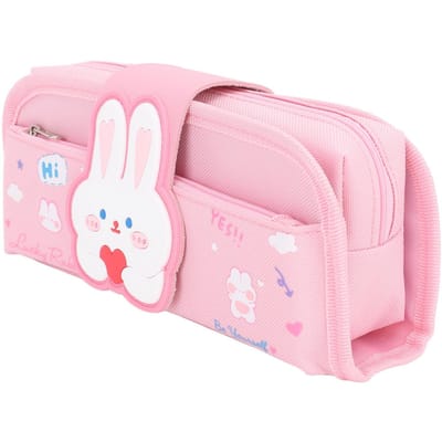 Grote Potloodtas Canvas Afneembaar Draagbaar Grote Capaciteit Potlood Etui Tas voor School Kantoor white
