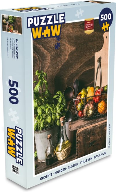 Puzzel Groente - Kruiden - Rustiek - Stilleven - Basilicum - Legpuzzel - Puzzel 500 stukjes