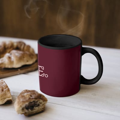 Magische Mok - Foto op Warmte Mokken - Koffiemok - Bordeaux - Nice - minimalistisch - Magic Mok - Beker - 350 ML - Theemok - Mok met Tekst