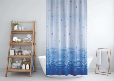 Casabueno -Extra Breed Douchegordijn 240x200 cm - Douchegordijn Waterdicht - Anti Schimmel - Wasbaar - Polyester - Blauw