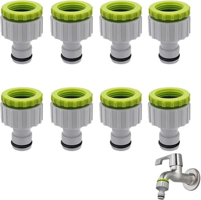 Ronte - Kunststof 2-in-1 Slangaansluiting Set voor Waterkraan - Tuinslangverbinder met 1/2 inch en 3/4 inch Kraanaansluiting