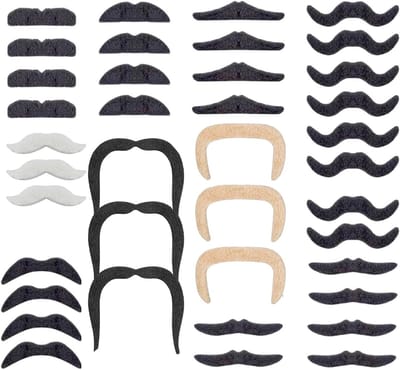 Zelfklevende Baard - Nep Snorren - Feestelijke Aankleding - Diverse Stijlen - Volwassen Maat - Natuurlijk Bruin