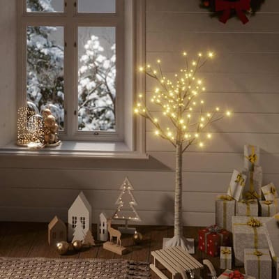 vidaXL - Kerstboom - wilg - met - 128 - warmwitte - LED's - binnen - en - buiten - 1,2 - m