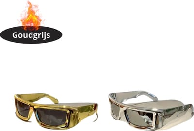 Bovista - Festival Bril - Rave - Space - Techno - Freaky Glasses - Heren - Dames - Zonnebril - Goud + Zilver