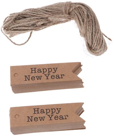 Dailygoods- Cadeauhangers 100 Stuks - Kraftpapier Etiketten - Kerstboom Hangers - Tags voor Decoratie - Scrapbooking - Handgemaakte Kaarten