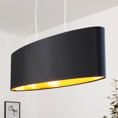 EGLO Maserlo - Hanglamp - 2 Lichts - Lengte 78cm - Nikkel-Mat - Zwart, Goud
