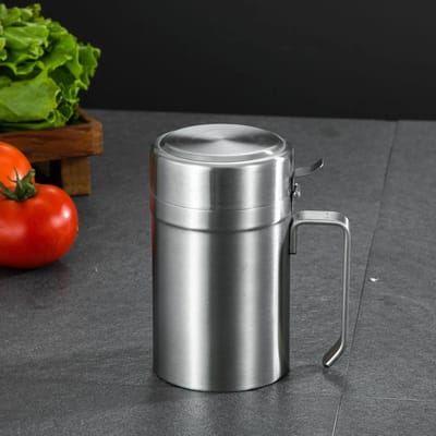 Lekvrij RVS Oliefilter Zeef Soja Azijn Pot Keuken Kruiden Fles Container Oliespuiten Opslag Kookgereedschap gray