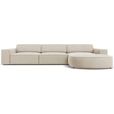 5-zits hoekbank Jodie velvet rechts rond | Micadoni