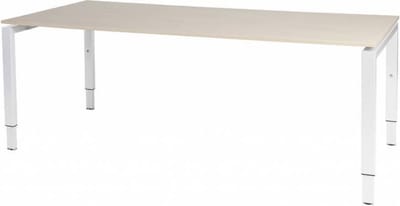Verstelbaar Bureau - Domino 200x90 Eiken - wit frame