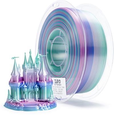 ZIRO Silk PLA Filament 1.75mm – 1KG – Aqua Sky – Betoverende Glanzende Pastel Regenboogoverloop – 3D Printer Filament