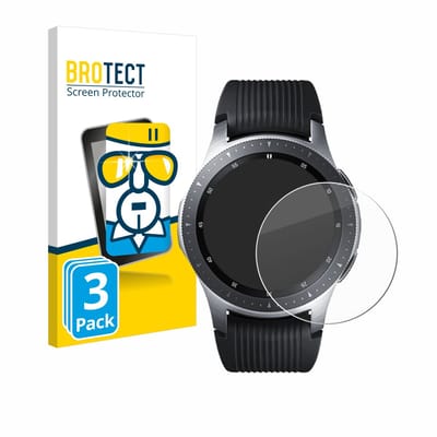 BROTECT - Glas Screenprotector voor Samsung Galaxy Watch (46 mm) - Gehard Beschermglas 9H 3 Stuks