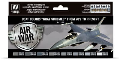 Vallejo Hobbyverf Acrylverf - 71156 USAF colors “Grey Schemes” - Acryl Set Verf set - 8x 17 ml