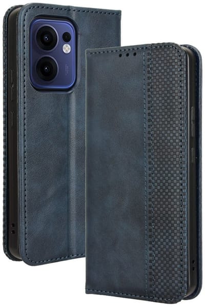 Coverup Hoesje - Geschikt voor OPPO Reno13 F / FS 5G Hoesje - Coverup Vintage Style Book Case - Blauw
