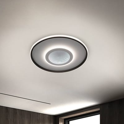 Näve Plafondlamp Redona, wit/zwart, Ø 50 cm, CCT, 3D
