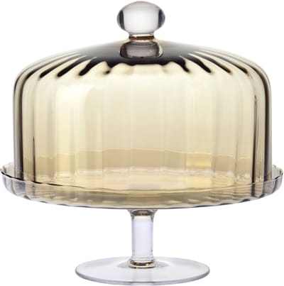 Krosno Glazen Taartplateau met Stolp – 32 x 31,5 cm – Gemstone Collectie – Handgemaakt Loodvrij Kristalglas – Voor Taarten, Desserts, Gebak & Kazen – Luxe & Elegant – Handwas Aanbevolen