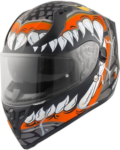 Bogotto V128 Naga Mat Zwart Oranje Integraalhelm - Helm