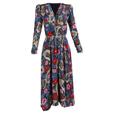 Isabel Marant Moyranid midi-jurk met bloemenprint in veelkleurig fluweel