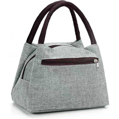 Dames Handtas Lunchbox Tas Bento Tas Mama Tas Kleine Schooltas Handtas Effen Kleur Canvas Tas 21*14*16.5cm grijs