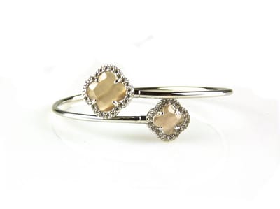 model toi et moi armband in zilver bruin