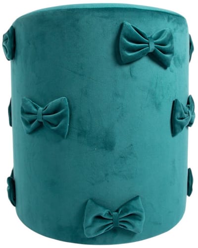Strik Poef fluweel petrol 35x35x40cm