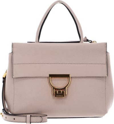 COCCINELLE Leren handtas schoudertas Arlettis Handbag Grained Leather Rosette beige
