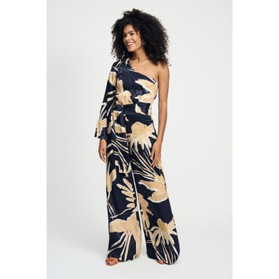 POM Amsterdam Jumpsuit - One Shoulder Artisan Sand Size: 36 | Jumpsuits Outlet | Dames | Blauw