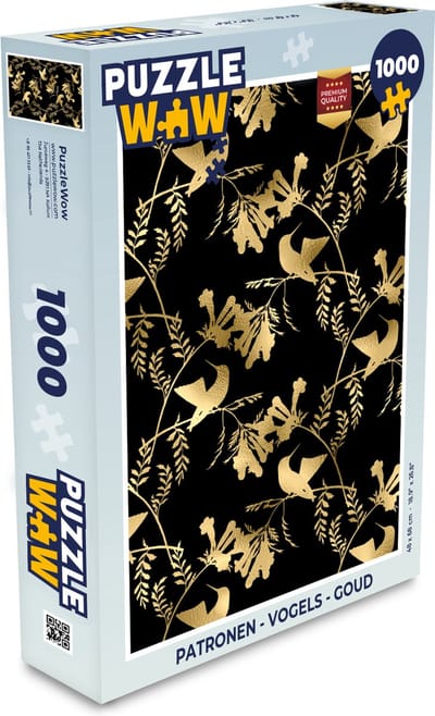 Puzzel Patronen - Vogels - Goud - Legpuzzel - Puzzel 1000 stukjes volwassenen