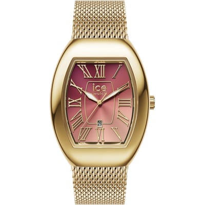 Ice Watch Ice Boliday - Koepel - Metaal Gaas - Roze Gd Dames Gouden Horloge 024488