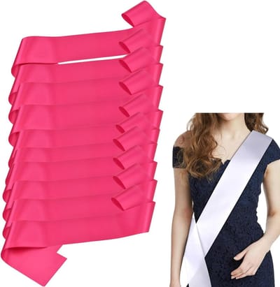 Set van 10 Lege Satijnen Sjaals voor Decoratie, DIY Bruiloft en Feest, Roze Rood, 78x9,5 cm