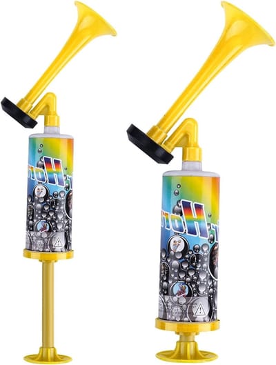 Handheld luchtpomp met 2 stuks, super luide luchtfluit voor auto, boten en evenementen - ideaal voor camping en sportactiviteiten
