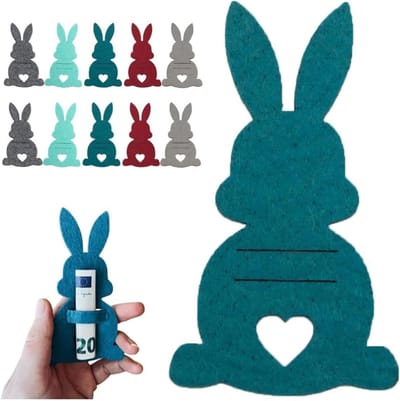 Easter Bunny Geldhouder Set van 10, Kleurrijke Pasen Geldclips voor Kinderen en Tieners, Perfecte Paasmand Vullingen en Feestfavorieten