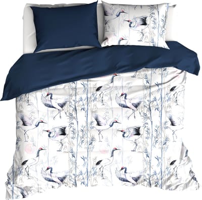 De Witte Lietaer Dekbedovertrek Mont Blanc Majolica Blue - Tweepersoons - 200 x 200/220 cm - Katoen Satijn