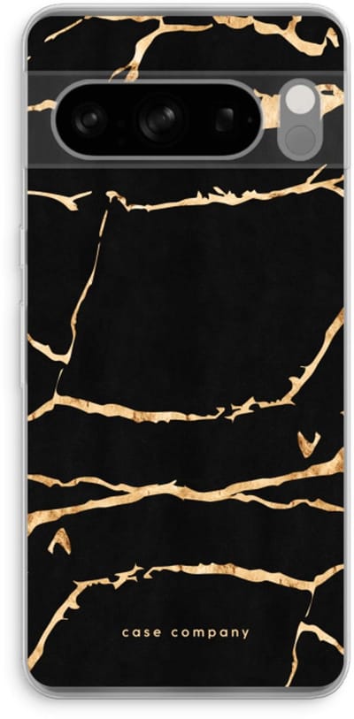 Case Company® - Hoesje geschikt voor Google Pixel 8 Pro hoesje - Gouden marmer - Soft Cover Telefoonhoesje - Bescherming aan alle Kanten en Schermrand