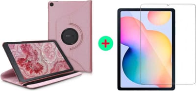 Hoesje Geschikt Voor Samsung Galaxy tab S6 lite 2022 Hoes Rose Goud Draaibare Hoesje Case Cover tablethoes - Hoesje Geschikt Voor Samsung Galaxy Tab s6 lite 2022 Hoes 360 graden draaibaars bookcase