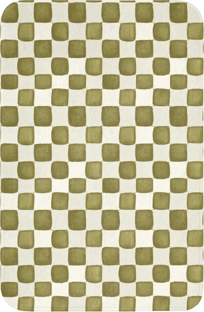 WC mat 40x60 cm - Antislip - Schaak - Patroon - Groen - Toiletmat - Vloermat - Douchemat - Toilet tapijt - Toiletmatten