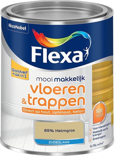 Flexa - Mooi Makkelijk Vloeren & Trappen Zijdeglans - 85% Helmgras - Mengverf - 750 Ml