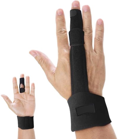 Vingerspalk - Middel vinger - One size - Geschikt voor alle vingers - Vingerbrace - Zwart - Vinger splint - Vinger spalk - Wijsvinger - Triggerfinger - Ringvinger - Mallet vinger - Spalk
